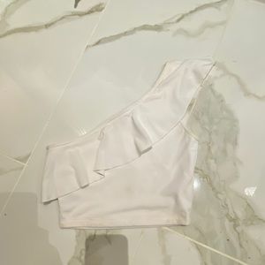 Off the shoulder white top